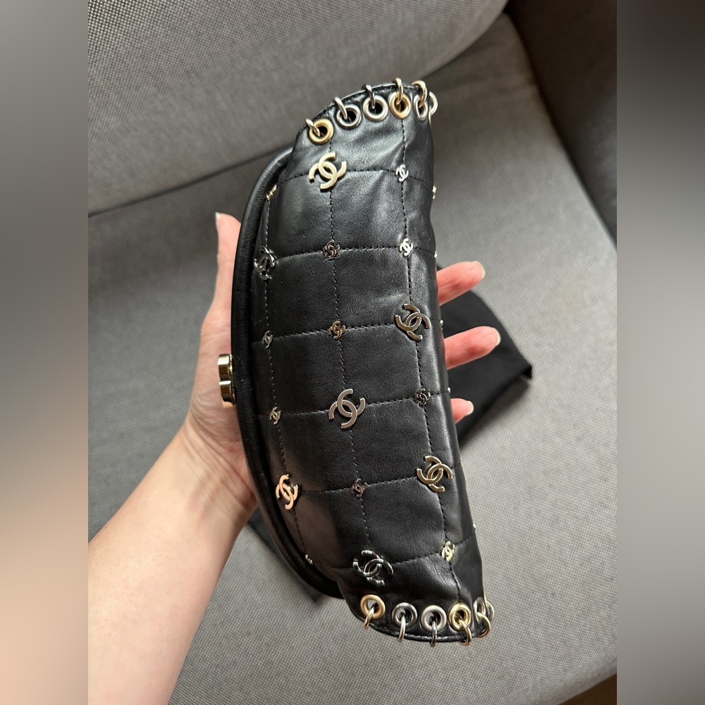 Chanel 2007 Black Punk Clutch Quilted Aged Calfskin with Gold Silver Hardware - Picture 6 of 10